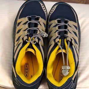 124-Keen Men's Asheville AT ESD navy/olive shoe size 9EE